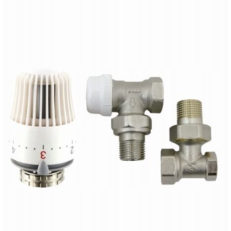 KIT DE RADIATEUR D'ANGLE THERMOSTATIQUE 1/2 POUCE T-03