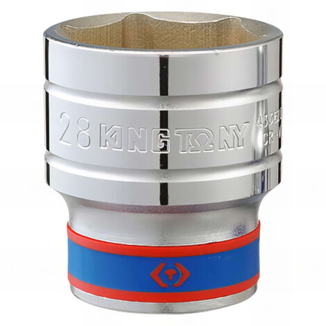 DOUILLE COURTE KING TONY 1/2" 8 mm x 38 mm 6 ANGLES CHROME (1/2)