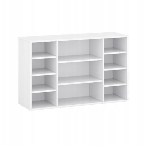 Meuble à chaussures blanc mat – Étagères réglables 104cm x 33cm x 67cm – Panneau stratifié 16mm – Capacité 5kg par étagère (1/3)