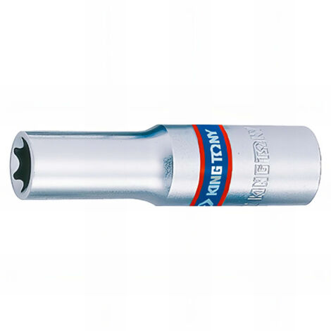 DOUILLE ÉTOILE LONGUE KING TONY / TORX 3/8"" E6 x 63 mm CHROME (1/2)