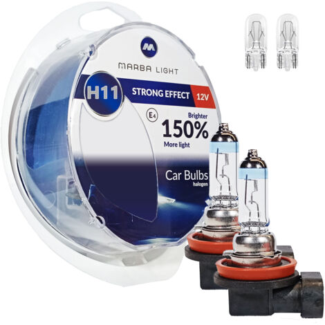 AMPOULES MARBA LIGHT EFFET FORT H11 55W 12V W5W (1/5)
