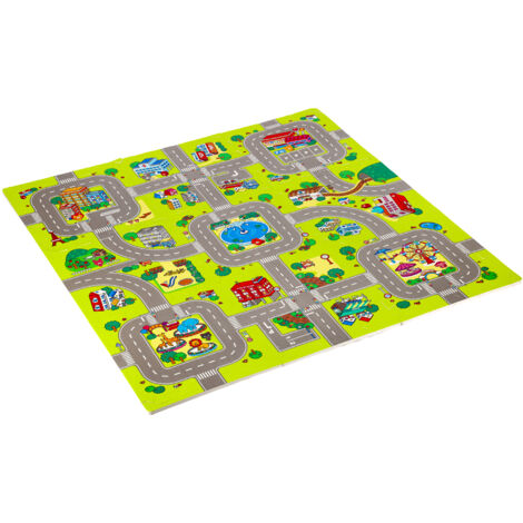 MD02 TAPIS ENFANT PUZZLE CARS 9 ÉLÉMENTS 90x90CM NILS FUN (1/5)