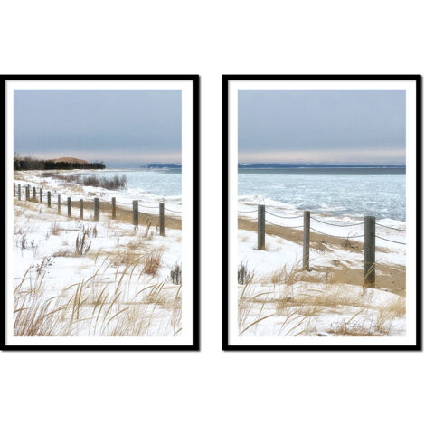 AFFICHES PHOTOS ENCADRÉES 53x73cm Diptyque Lot de 2 tableaux Mer d'Hiver P2159 (1/3)
