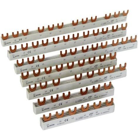 Jeu de barres de connexion 1P 63A 10mm2 fourche (6 modules) EVG-1PHAS/6MODUL 215638 (1/3)