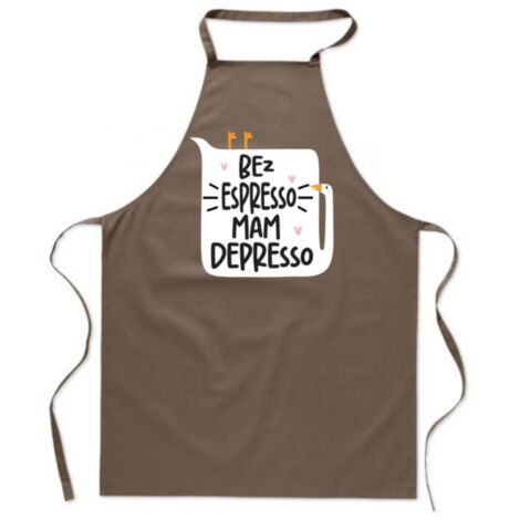 TABLIER AVEC UN IMPRIMÉ AMUSANT, CUISINE SANS ESPRESSO, J'AI DEPRESSO, CAFÉ (1/4)