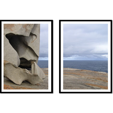 AFFICHES PHOTOS ENCADRÉES 53x73cm Diptyque Lot de 2 tableaux Rochers Marins P2162 (1/3)