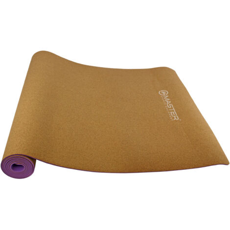 Tapis de yoga MASTER 4 mm - 183 x 61 cm (liège - violet)