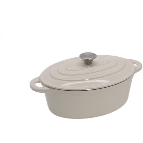 Marmite ovale en fonte Tierra 34 cm 6,5 L Crème NOIS (1/5)