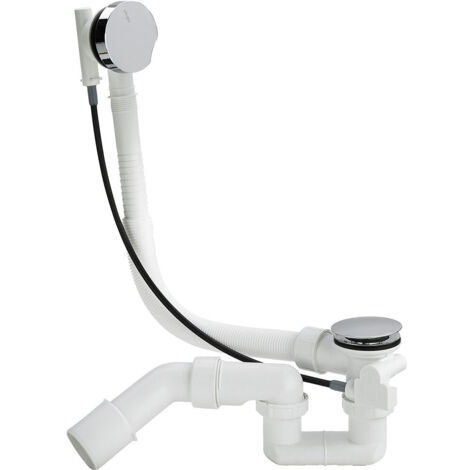 Viega – Siphon de baignoire Simplex 40/50 – Mécanisme de fermeture par câble – Design plat 33mm – Capacité de vidange 0,92 l/s (1/4)