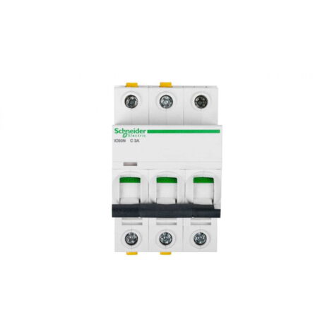 Disjoncteur 3P C 3A 6kA AC iC60N-C3-3 A9F04303