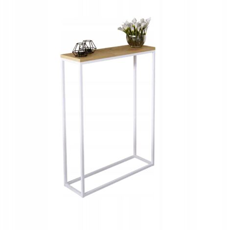 Console 60x20 hall composée de profilés 15x15 Chêne Lancelot Blanc Mat