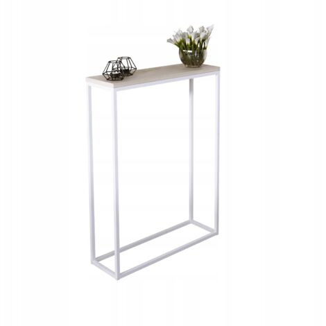 Console 60x20 hall composée de profils 15x15 Chêne Sonoma Blanc Mat (1/4)