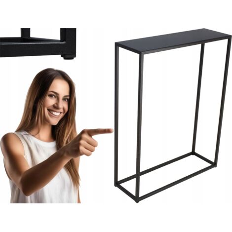 Console d'entrée en profilés métalliques 15x15 60x20 Noir (1/5)