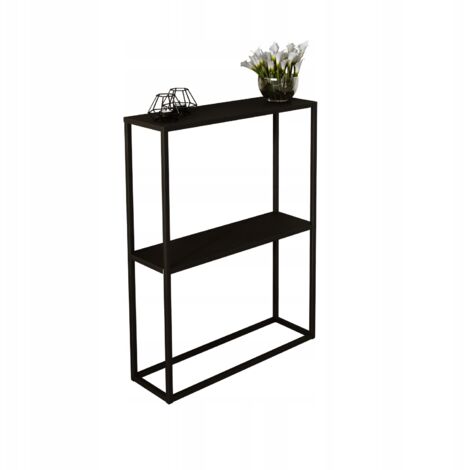 Console double pour le hall en profilés métalliques 15x15 60x20 Noir (1/5)