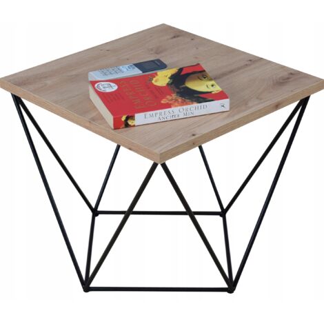 Table en fil de fer artisanal en chêne noir 2K40 (1/3)