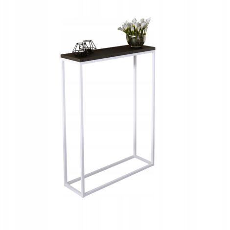 Console 60x20 hall composée de profilés 15x15 Blanc Noir Mat (1/4)