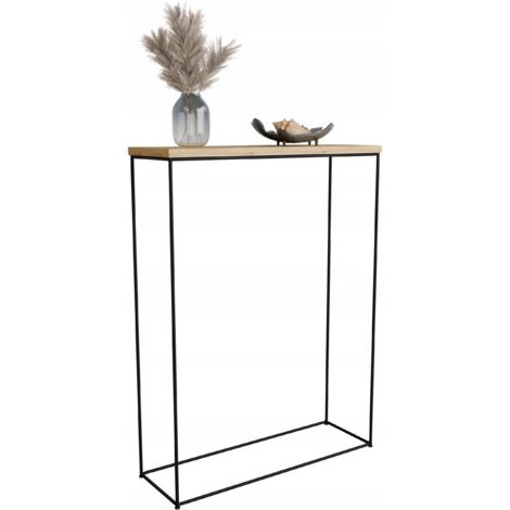 Console d'entrée en fil de fer de 8 mm 60x20 Chêne Noir Artisan