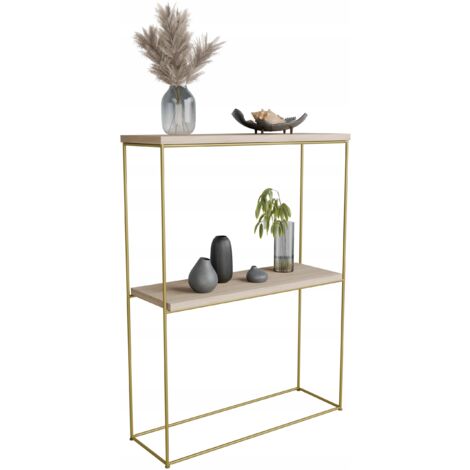Console double, fil de fer de 8 mm, 60 x 20 cm, chêne doré Sonoma (1/4)