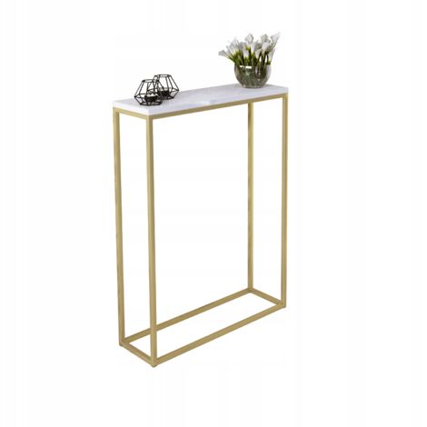 Console 60x20 hall composée de profilés 15x15 Or Blanc Brillant (1/4)