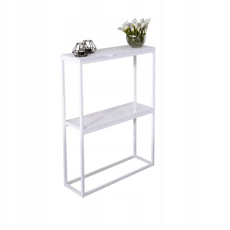 Console double 60x20 hall composée de profilés 15x15 Blanc Mat Blanc Brillant (1/3)