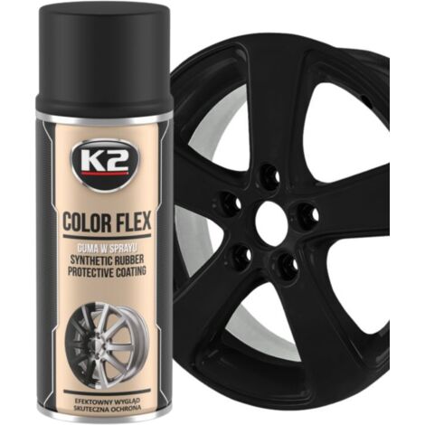 Spray caoutchouc liquide K2 COLOR FLEX NOIR MAT 400 ML Haute durabilité