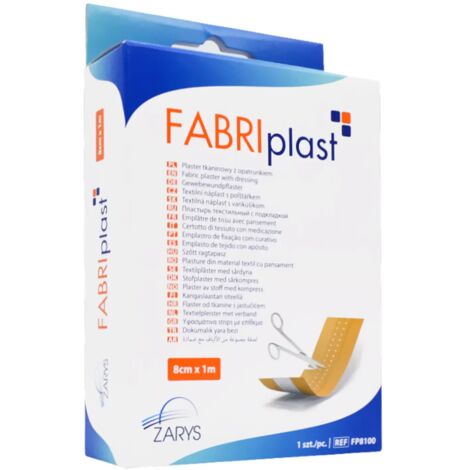 Pansement textile avec pansement 8 cm x 1 m FABRIplast (1/2)