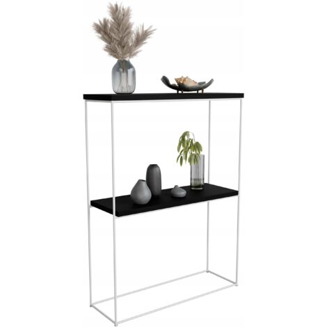 Console d'entrée double en fil de 8 mm 60x20 Blanc Noir Mat (1/4)