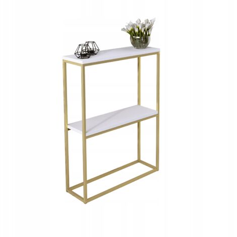 Console double 60x20 hall en profilés 15x15 Or Blanc Mat (1/3)