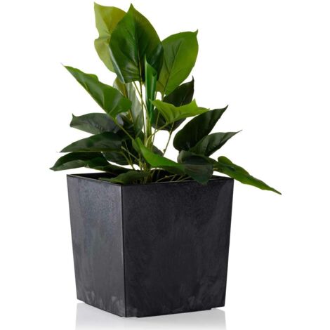 Pot de fleurs Flore en béton noir h25x25 cm (1/5)