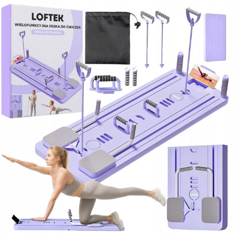 Planche d'exercice Pilates multifonctionnelle 10 en 1 – Pliable et portable – Surface antidérapante – Support pour téléphone