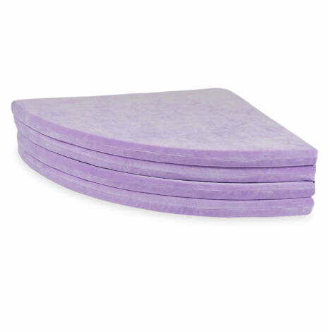 Tapis de jeu 160 cm pour enfants, rond, pliable, velours doux, violet (1/4)