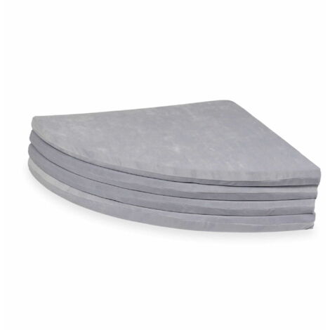 Tapis de jeu 160 cm pour enfant, rond, pliable, velours doux, gris clair (1/4)