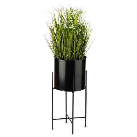 Support à fleurs avec couvercle 55 cm noir (1/5)