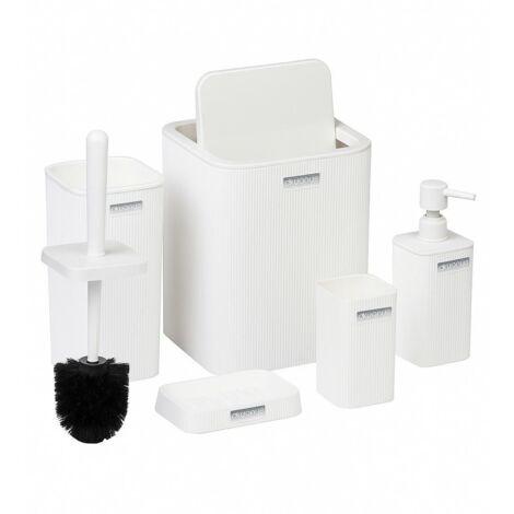 Ensemble de salle de bain blanc Kely Square 5 pièces (1/5)