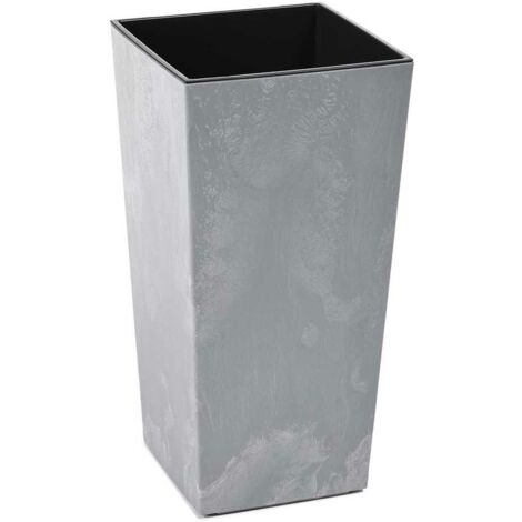 Pot de fleurs en béton gris Porto h46x25x25 cm (1/5)