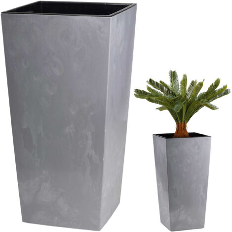 Pot de fleurs en béton gris Porto h68x35x35 cm (1/5)