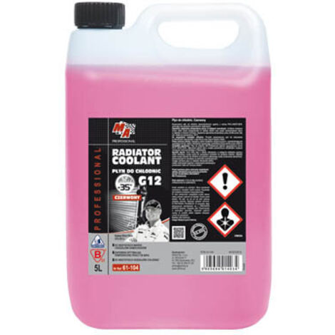 Liquide de refroidissement rouge G12 5L – Protection jusqu'à -35°C – Compatible radiateurs aluminium – Normes ASTM D3306 et D2570