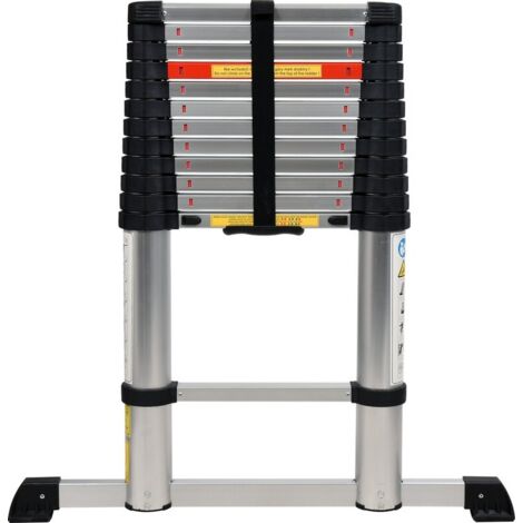 ÉCHELLE TÉLESCOPIQUE EN ALUMINIUM 3,8 M 13 MARCHES - W-17701 (1/4)