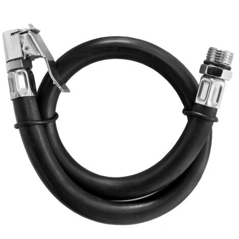 Tuyau De Rechange Pistolet Gonflage Pneus – Caoutchouc Flexible 37,5 Cm Avec Clip & Valve Moto/Voiture