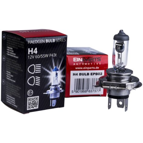 Ampoule halogène EinParts H4 12 V 3 000 K jaune 55 W P43t, 1 pièce (1/5)