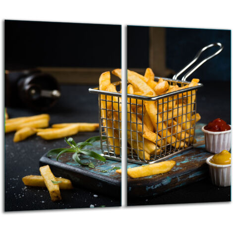 Planche à découper en verre 2x 30x52 frites (1/5)
