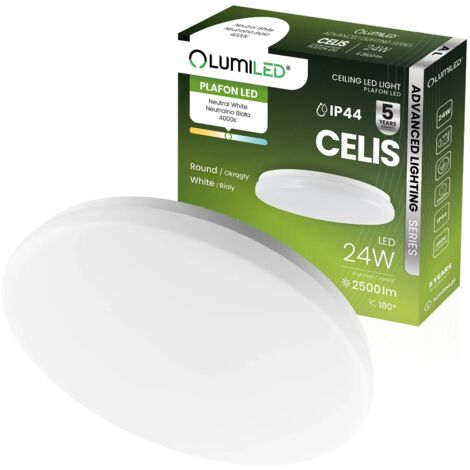 Plafonnier LED 24 W 4 000 K 2 500 lm Rond IP44 Blanc ALS (1/5)