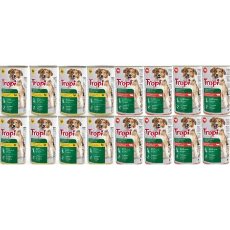 Nourriture humide Tropi 1250g MÉLANGE DE SAVEURS pour chiens 16 pcs. (1/3)