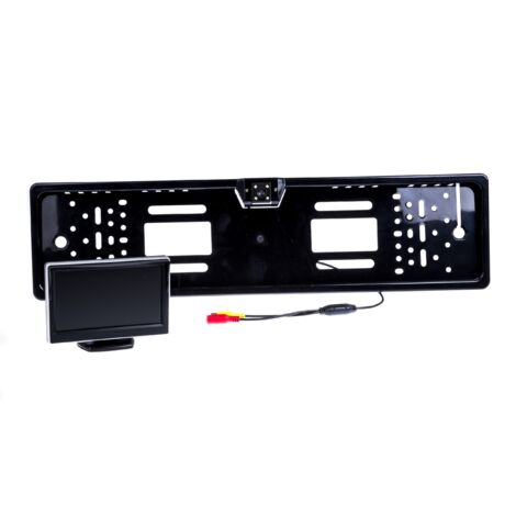 Caméra de recul avec cadre de plaque d'immatriculation IP67 - grand angle 170° et écran 5" (1/4)