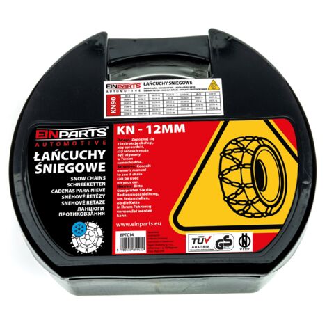 Chaînes à neige pour roues/pneus 14-18 pouces KN90 Ö-Norm TÜV 12 mm, 2 pièces (1/5)