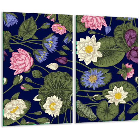 Panneau de coupe en verre 2x 30x52 Fleurs (1/5)