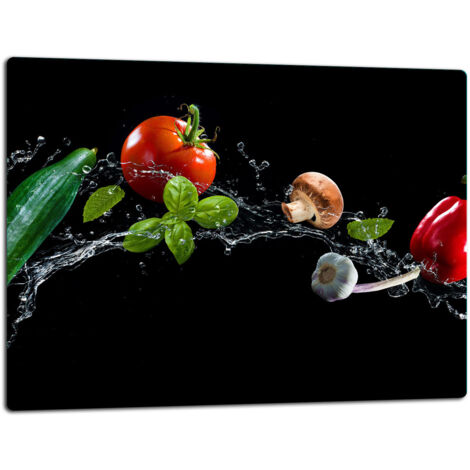 Planche dcouper de plaque de verre 52x40 lgumes noirs (1/5)