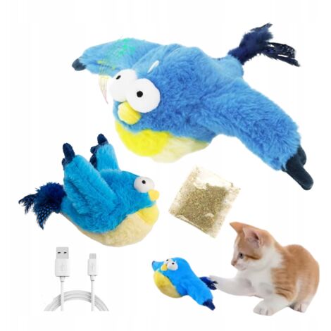 Jouet Interactif Oiseau Pour Chat – Avec Son, Peluche – Stimule Chasse, Réduit L'ennui – Intérieur/extérieur