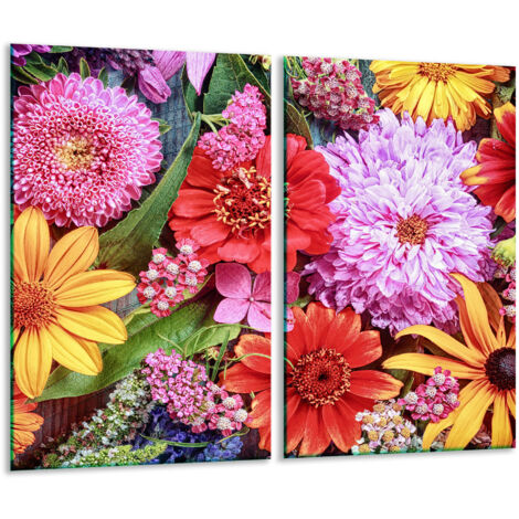 Panneau de coupe en verre 2x 30x52 Fleurs (1/5)