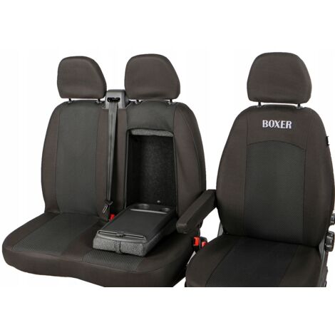 Housses de siège sur mesure pour Peugeot Boxer 2006-2025 – Tissu d'ameublement haute qualité – Installation facile avec fermeture éclair